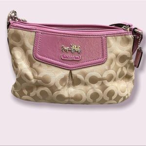 Vintage Signature Coach Purple and Beige Bag with a Removable Strap!